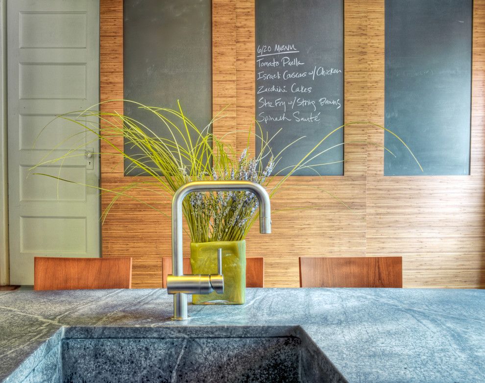 Sugatsune for a Contemporary Kitchen with a Chalkboard Walls and Chestnut Hill Kitchen by Buckminster Green Llc