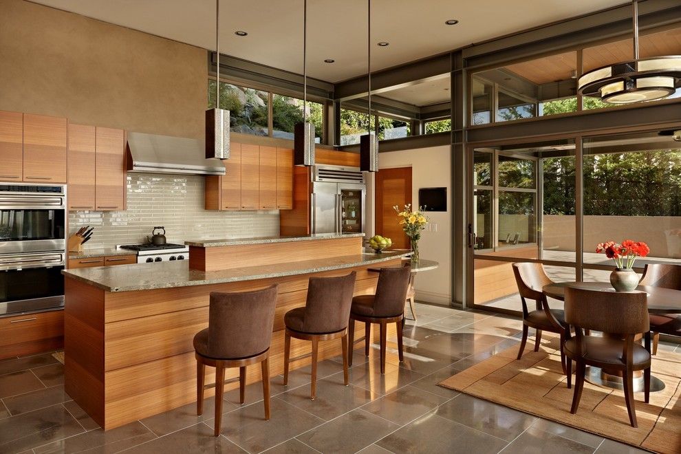 Sun Valley Bronze for a Modern Kitchen with a Rug and Lake House Two   Kitchen by Mcclellan Architects