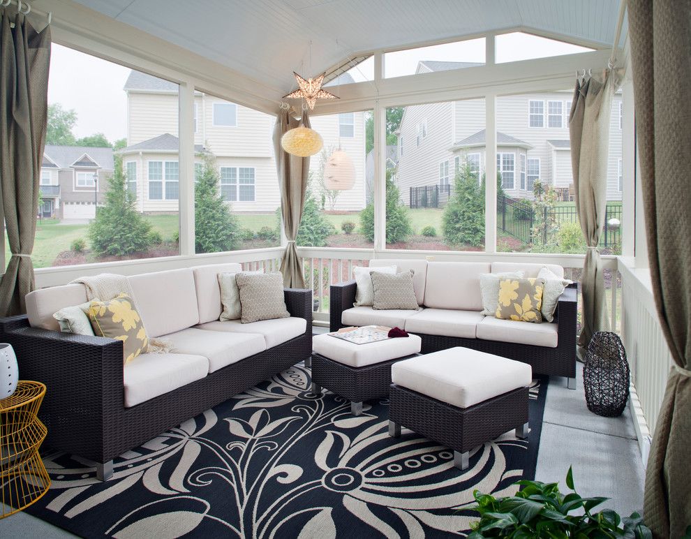 Sunroom Decorating Ideas for a Contemporary Porch with a Screened in Porch and Outdoor Living Retreat in Charlotte Nc by Archadeck of Charlotte