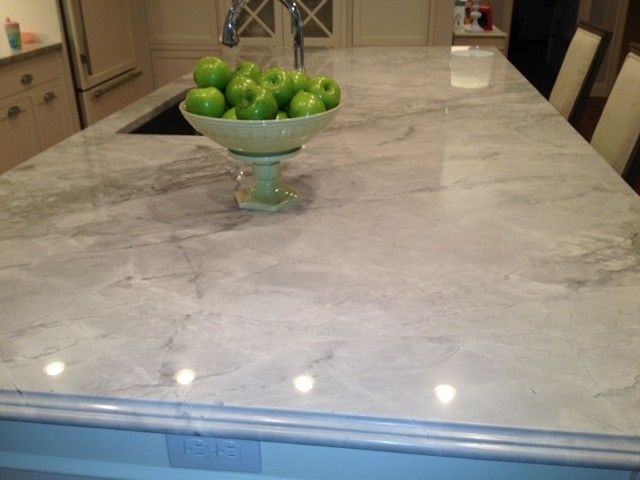 Super White Quartzite for a Traditional Kitchen with a Super White Quartzite and Sarah Baron Home by Sarah Baron Design