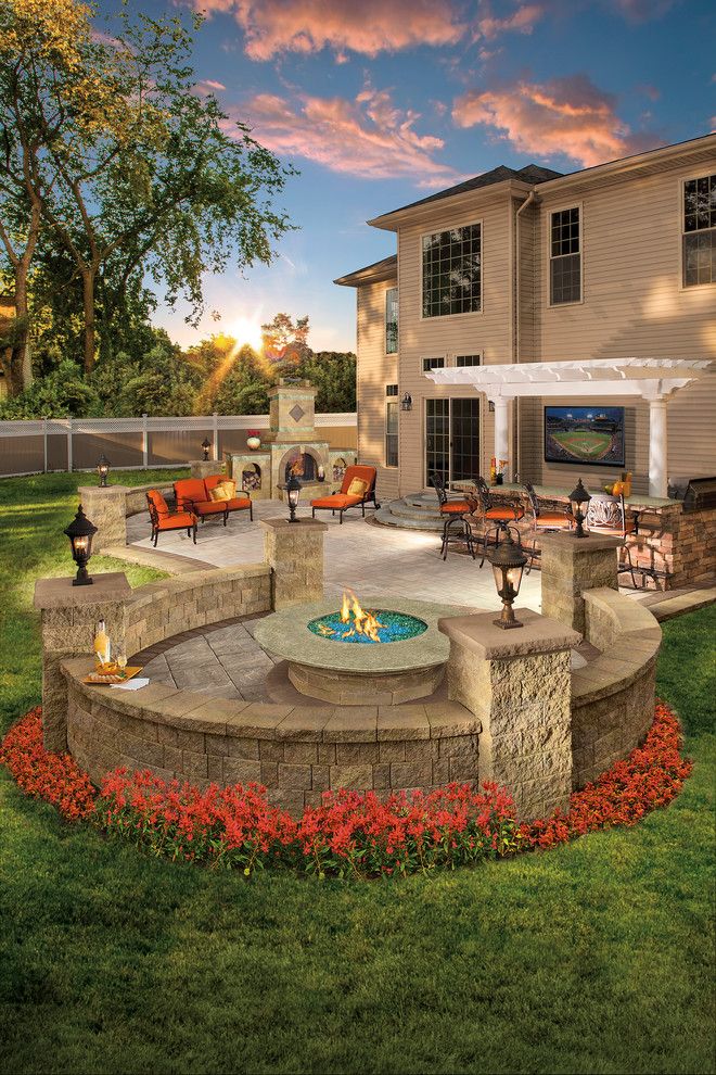 Swenson Granite for a Contemporary Spaces with a Outdoor Seating and Cambridge Pavingstones with Armortec by Cambridge Pavingstones with Armortec