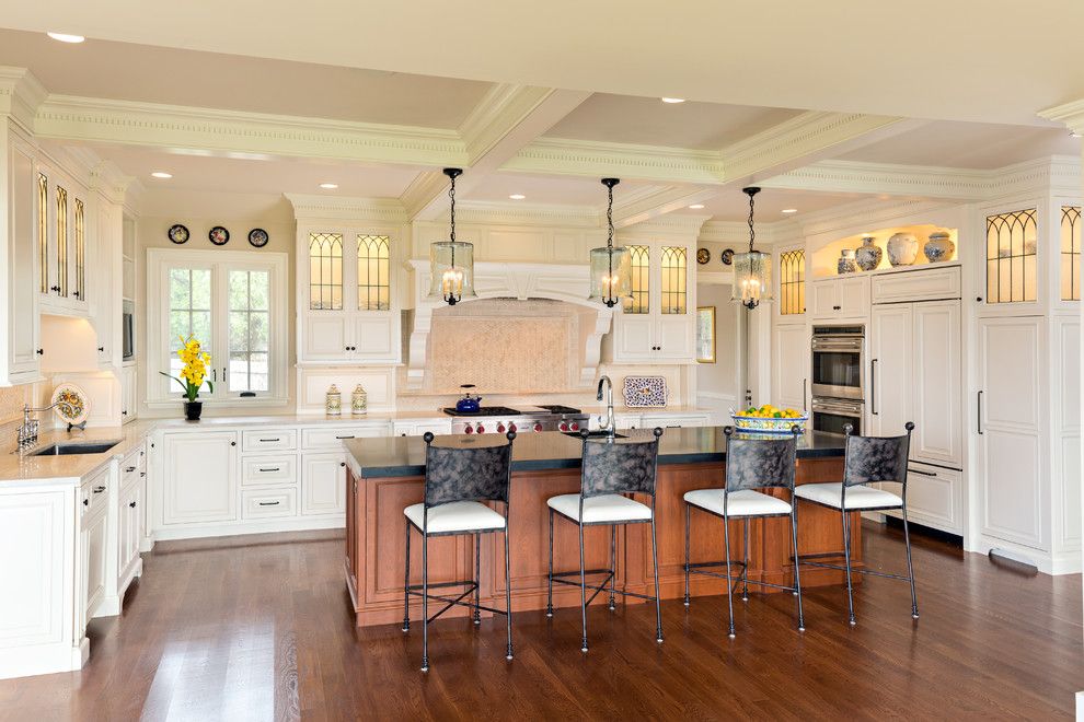 Swenson Granite for a Traditional Kitchen with a Grabill Cabinets and Osterville Kitchen Featured on Houzz as 