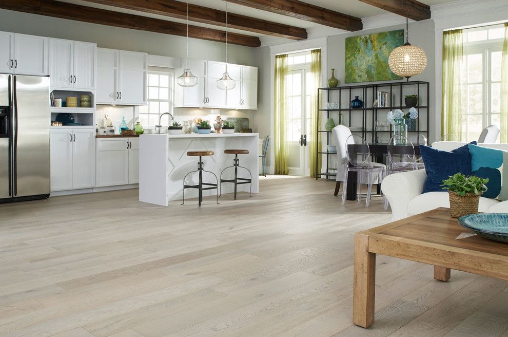 Swiss Coffee Paint for a Contemporary Kitchen with a Wood Beams and Virginia Mill Works Co.  1/2