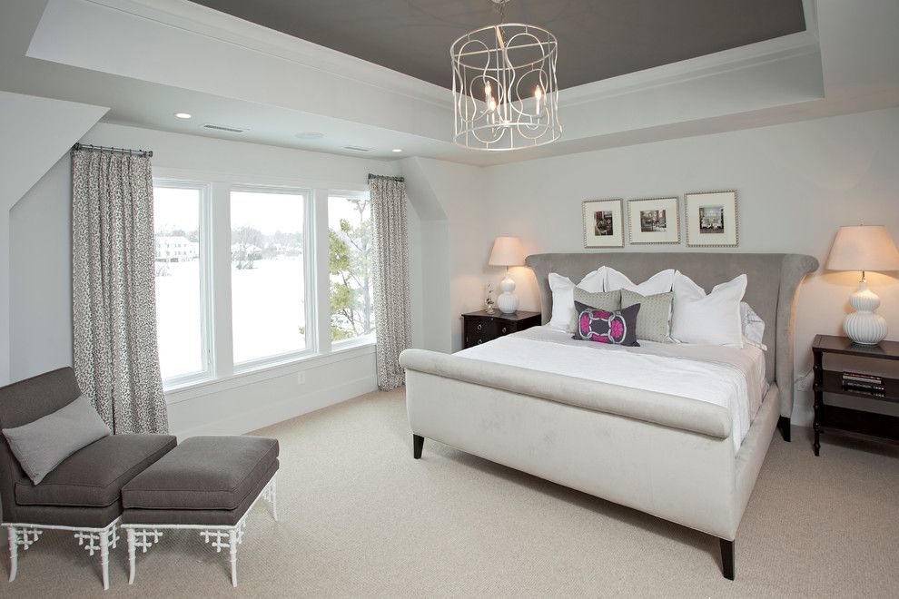 Taupe Paint for a Transitional Bedroom with a Window Treatments and Lakeside Living by Refined Llc