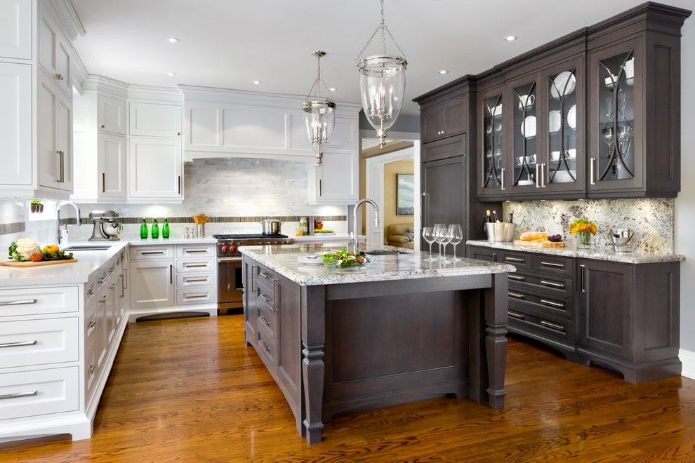 T&d Furniture for a Transitional Kitchen with a Glassware and First Place Award Winning Kitchen by Brice's Furniture