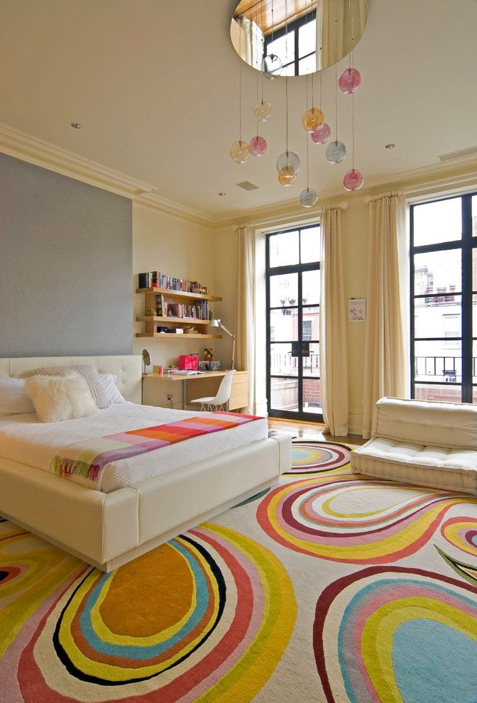 Teenage Girl Bedroom Ideas for a Contemporary Kids with a Feature Wall and New York City Brownstone by Mcquin Partnership Interior Design