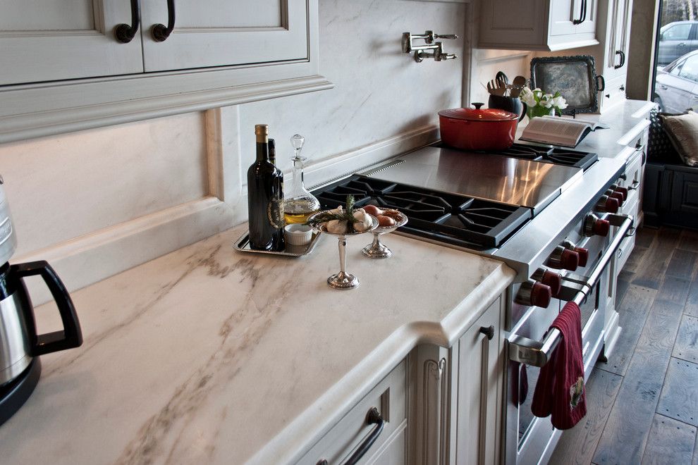 Terrazzo and Marble for a Traditional Kitchen with a Traditional and Blue Galaxy and Imperial Danby Installation by Terrazzo & Marble Supply Co.