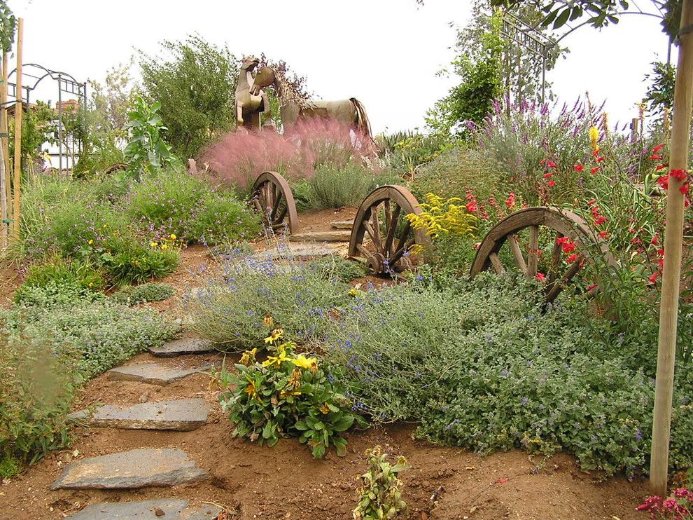 Texas Ranger Plant for a Southwestern Landscape with a Walkway and Jane C. Gates by Gates & Croft Horticultural Design