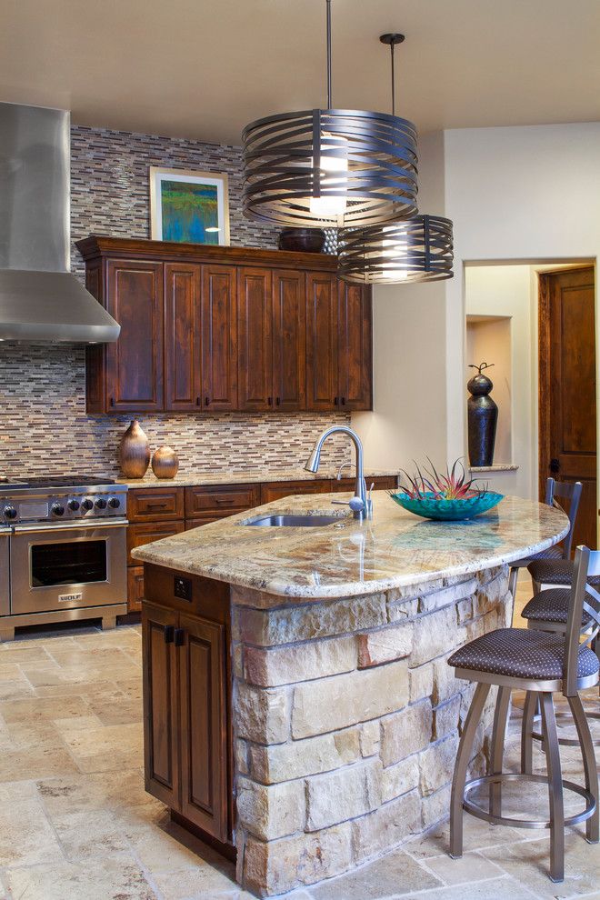 Texas Tool Traders for a Transitional Kitchen with a Tile Floor and New Waterfront Home by Dawn Hearn Interior Design