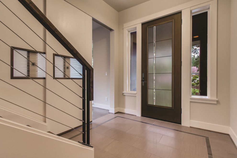 Therma Tru Doors for a Modern Entry with a Modern and Fiber Classic Mahogany Door by Therma Tru Doors