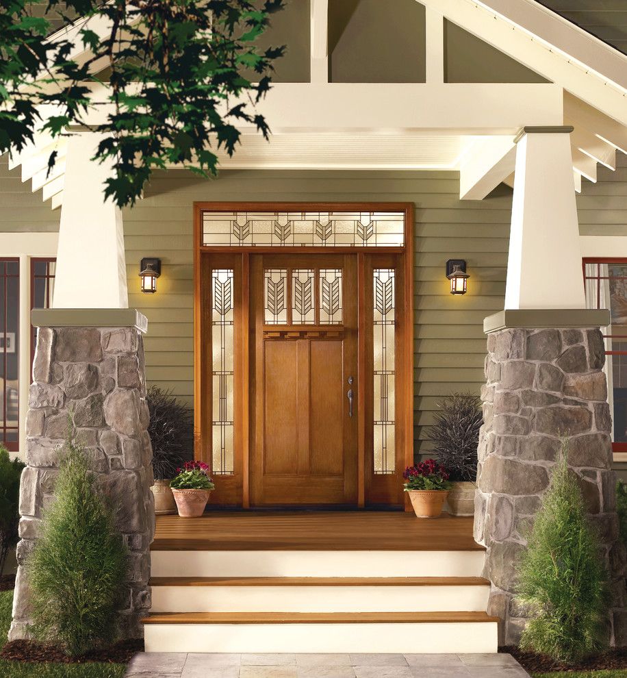 Thermatru for a Craftsman Porch with a Doors with Sidelights and Classic Craft American Style Door, Sidelites and Transom by Therma Tru Doors