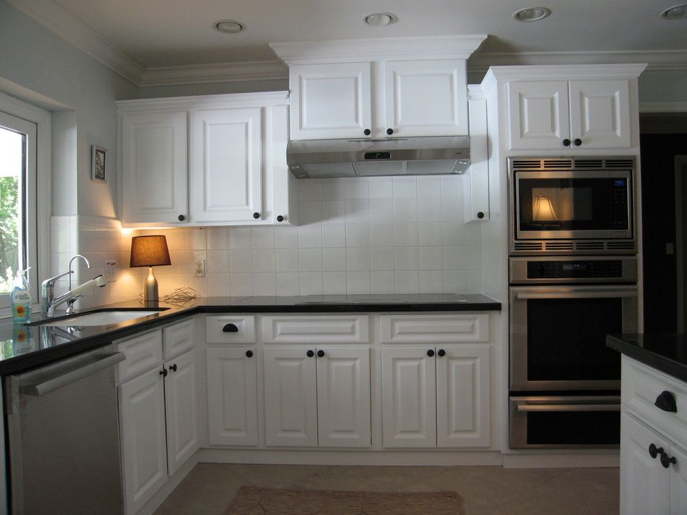 Thermofoil for a Traditional Kitchen with a Reuse and Lift the Eye and the Cabinets by Interiors Unleashed