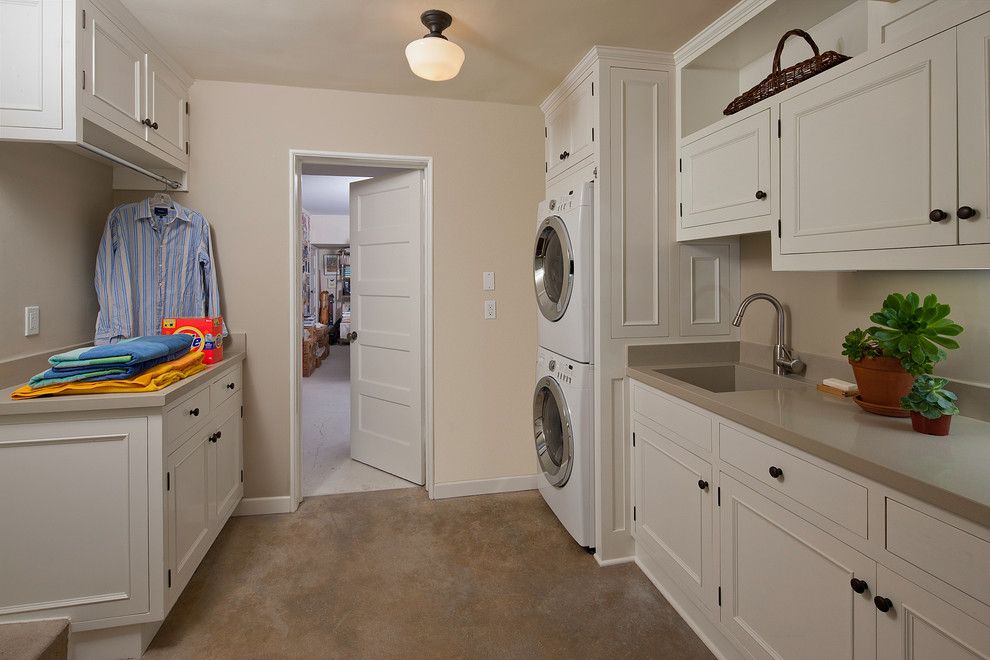 Thrasher Basement for a Traditional Laundry Room with a Built in Storage and Laundry by Kiyohara Moffitt