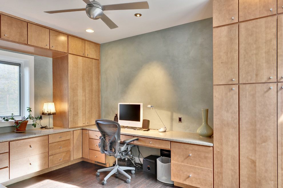 Tilson Homes for a Contemporary Home Office with a Wood Cabinets and Home Office by Echelon Custom Homes