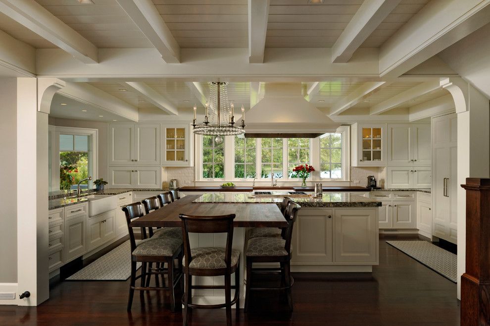 Tim O Brien Homes for a Traditional Kitchen with a Chandelier and on the Eastern Shore by Jennifer Gilmer Kitchen & Bath