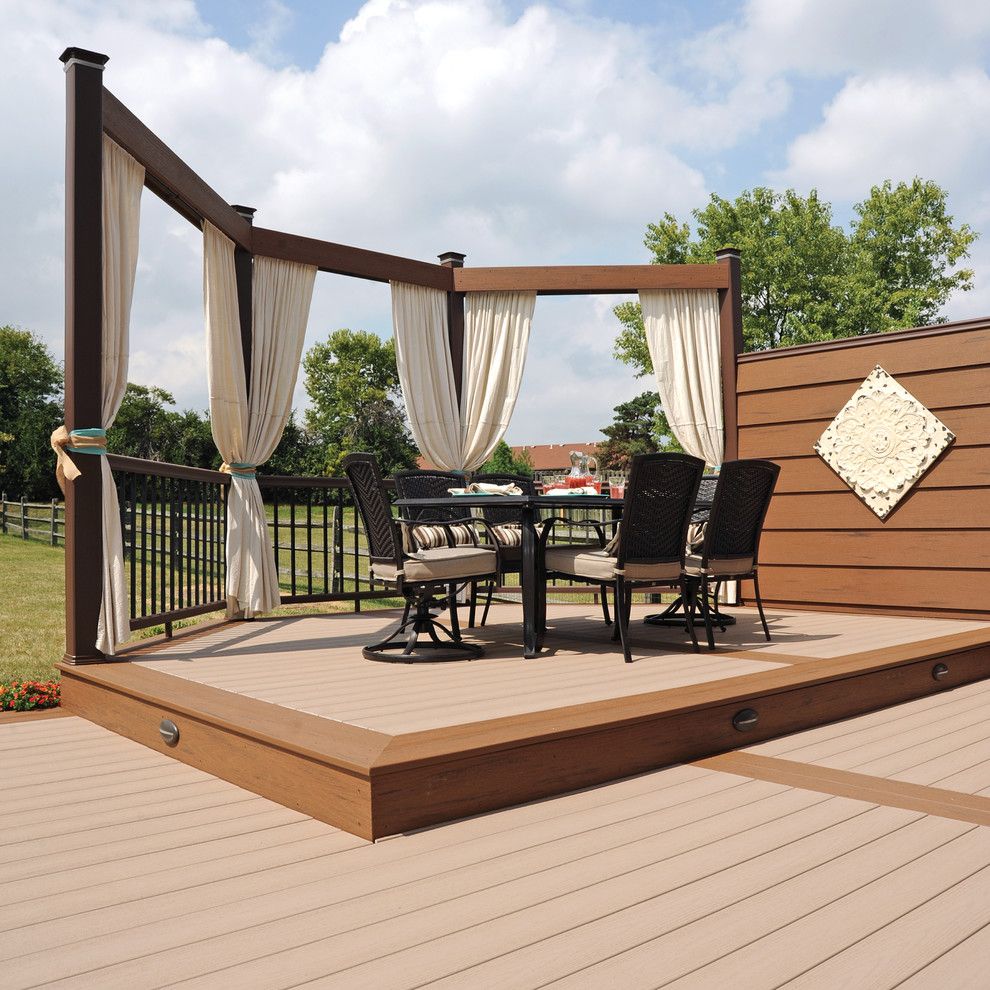 Timbertech for a Traditional Deck with a Traditional and Timbertech Earthwood Evolutions Terrain Collection Sandy Birch by Timbertech