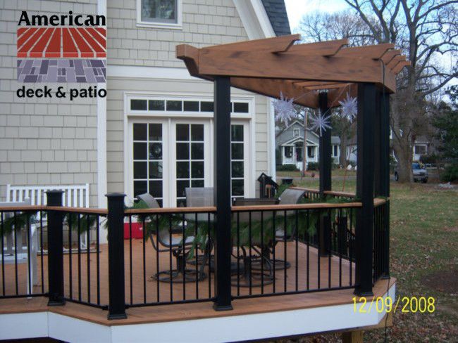 Timbertech for a Traditional Patio with a Deck Builder and Timbertech Trellis by American Deck and Patio