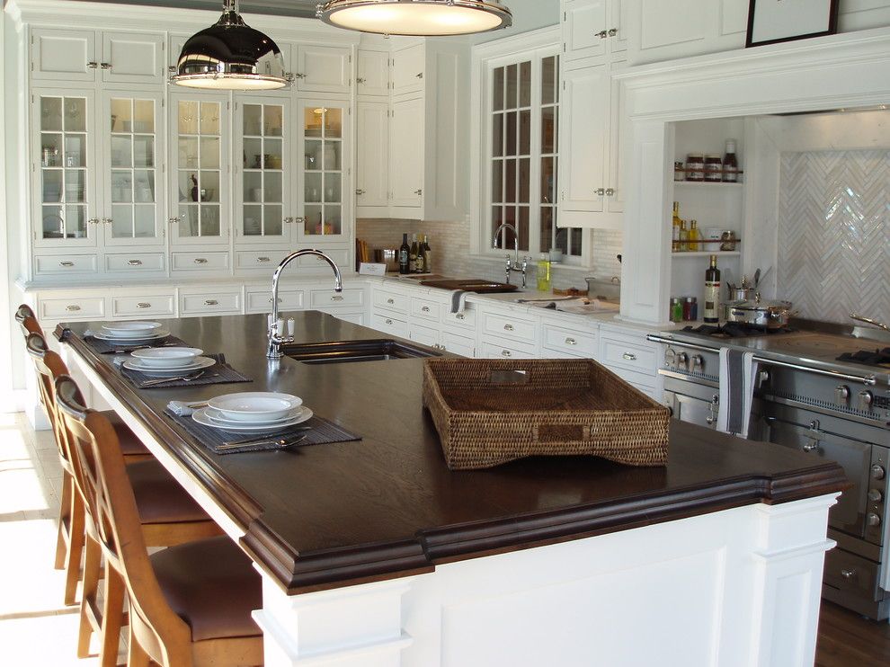 Top Loader vs Front Loader for a Traditional Kitchen with a Spice Racks and Walnut Wood Countertop   Brooks Custom by Brooks Custom