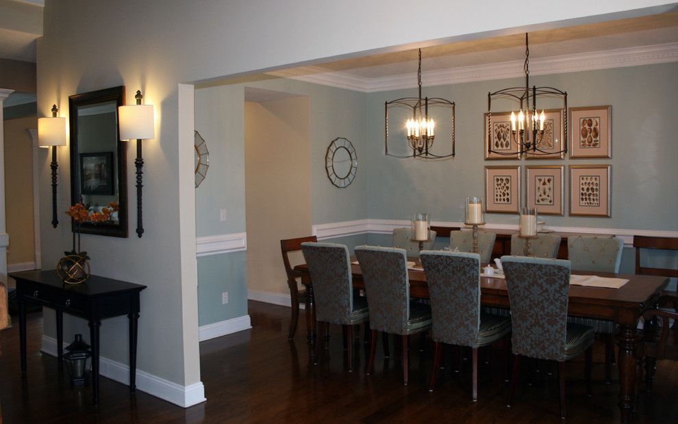 Tradewinds Furniture for a Traditional Dining Room with a Rought Iron Pendants and a Fresh Approach to a Traditional Dining Room by Nichole Staker Design