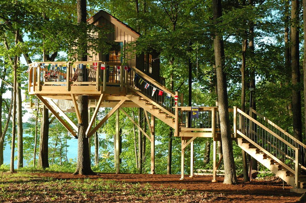 Treehouse Designs for a Rustic Kids with a Crows Nest and Indianapolis, in Treehouse by Tree Top Builders