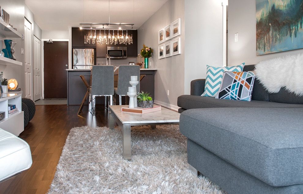 Tribeca Salon for a Contemporary Living Room with a My Houzz and Timeless with a Modern Edge by Heather Merenda