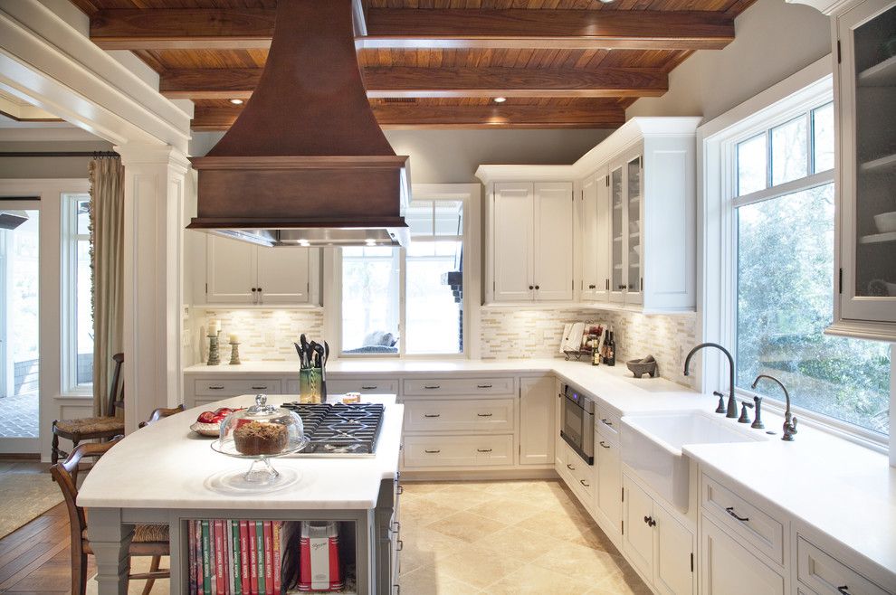 Trulia Charleston Sc for a Traditional Kitchen with a Farm Sink and Elegant Traditional Kitchen Beaded Inset by Carolina Kitchens of Charleston, Inc.