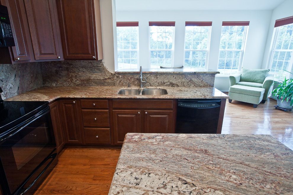 Typhoon Bordeaux for a Traditional Kitchen with a Granite Countertops and Typhoon Bordeaux Granite by Granite Grannies