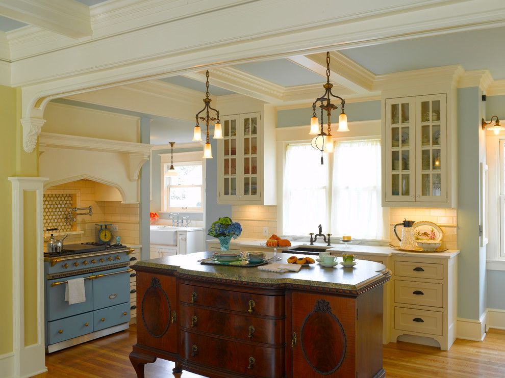 Unclaimed Freight Furniture for a Victorian Kitchen with a Repurposed and Nob Hill: French Victorian by Rom Architecture Studio