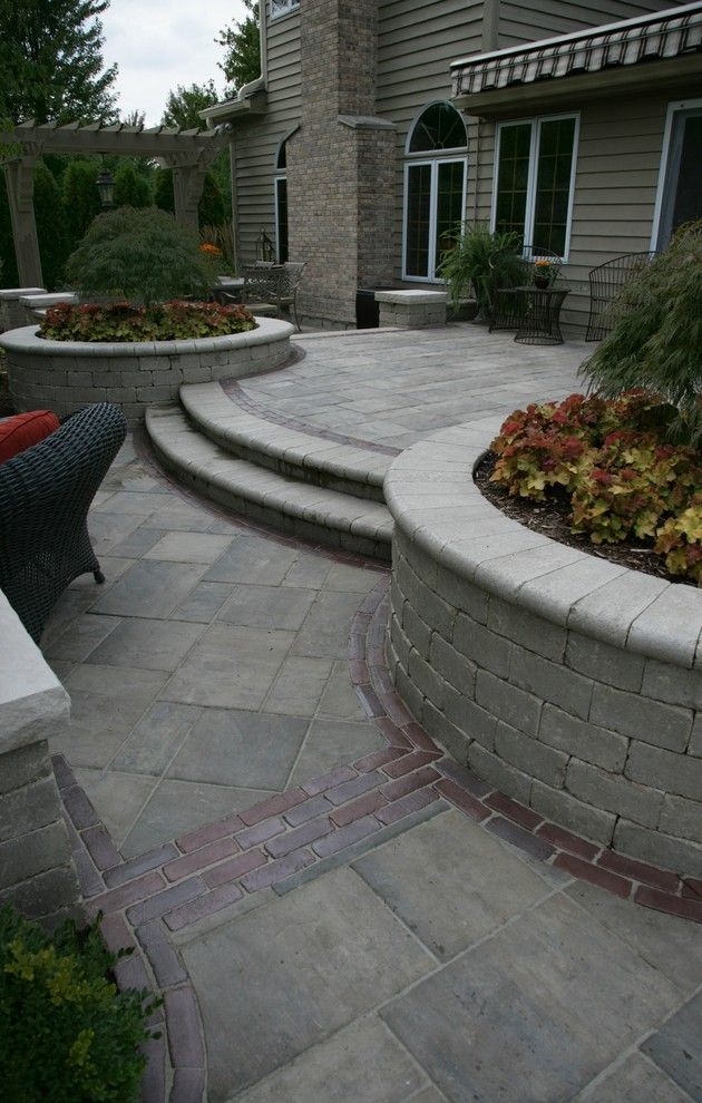 Unilock Pavers for a Traditional Landscape with a Brick Pavers and Unilock Brick Pavers by Jr's Creative Landscaping