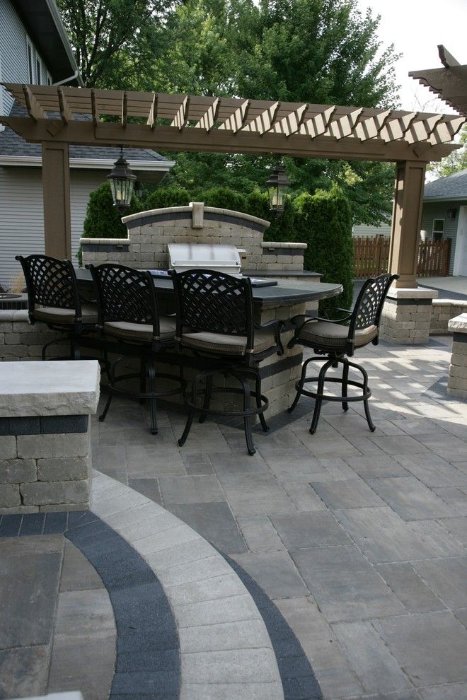 Unilock Pavers for a Traditional Patio with a Outdoor Kitchens Naperville Il and Unilock Brick Pavers by Jr's Creative Landscaping