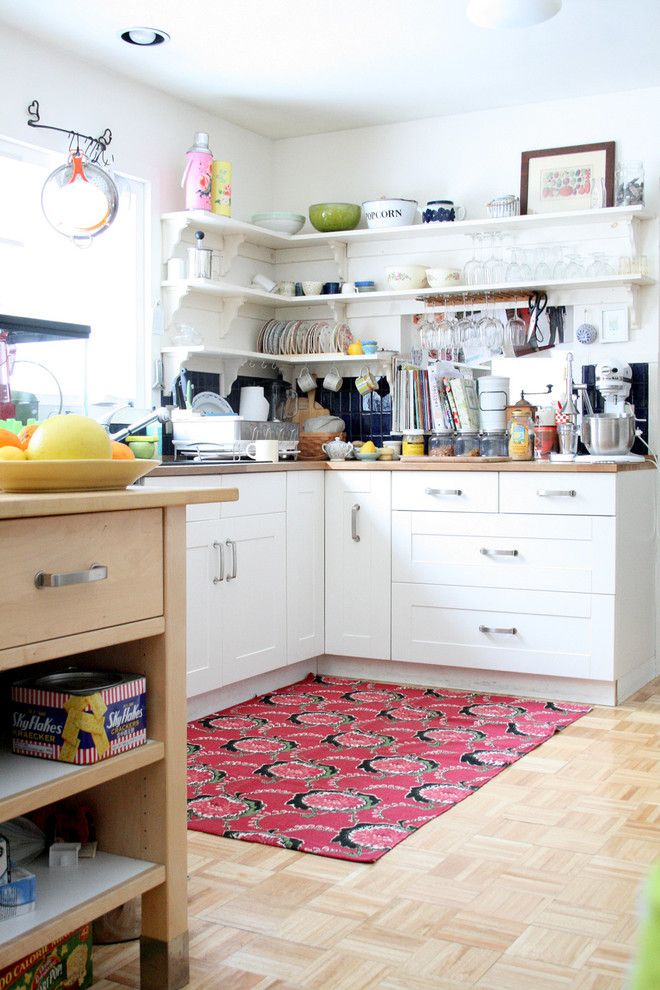 Urban Outfitters Rugs for a Eclectic Kitchen with a Wood Flooring and Eclectic Kitchen by Nestprettythings.com