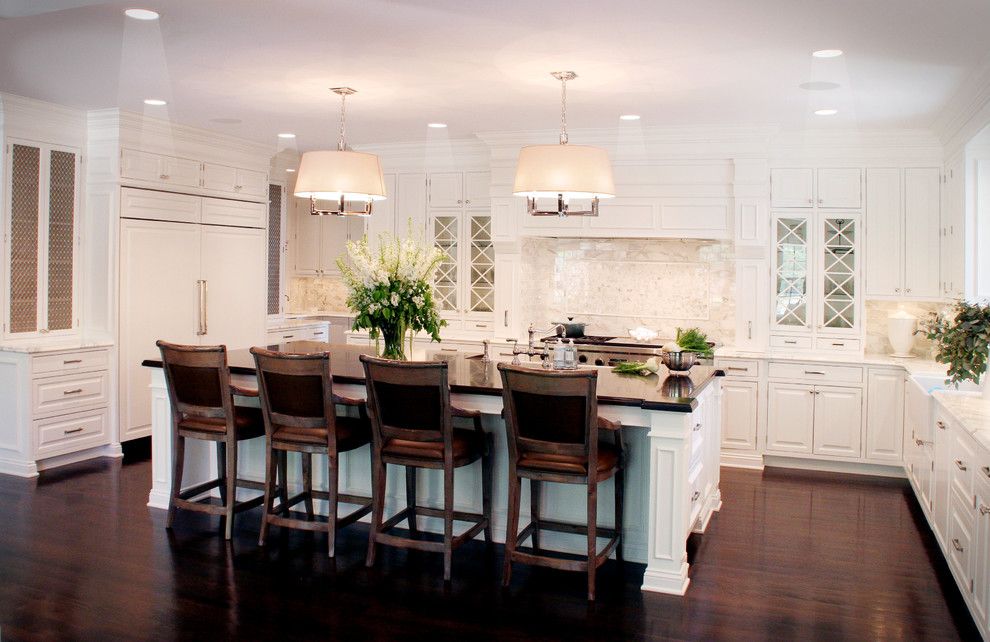 Us Cabinet Depot for a Traditional Kitchen with a 60 Wolf Range and Classic White Kitchen by House of L Interior Design