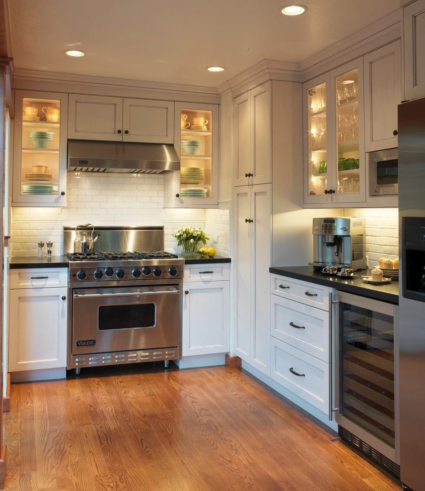Us Cabinet Depot for a Traditional Kitchen with a Cabinet Lighting and Old Mill Park by Barbra Bright Design