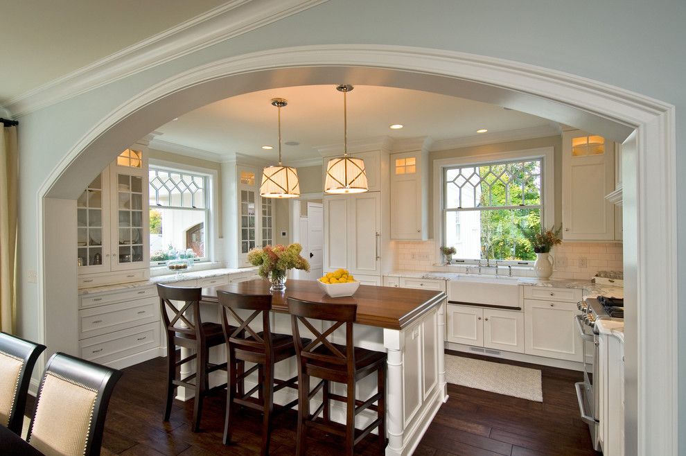 Us Cabinet Depot for a Traditional Kitchen with a Dark Wood Floor and 2009 Showcase Home on Park Alley by Witt Construction