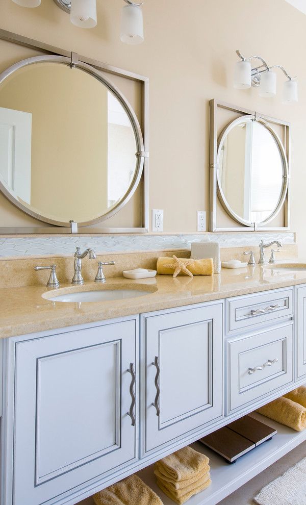 Uttermost for a Beach Style Bathroom with a Coastl Flair and Assawoman Bay House by Gina Fitzsimmons Asid