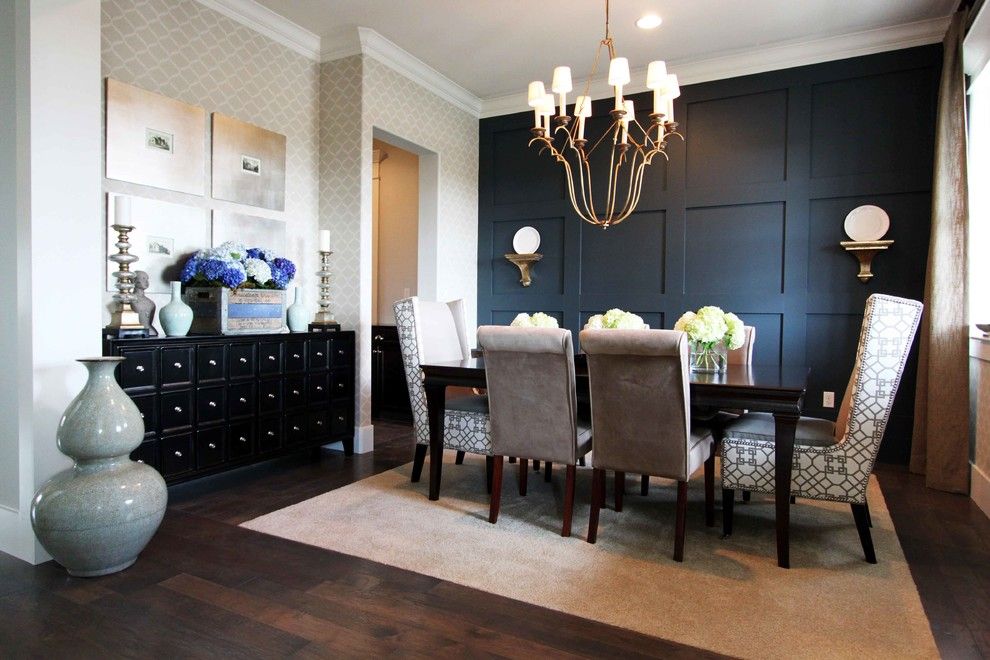 Uttermost for a Contemporary Dining Room with a Dark Wood Floor and Stiles Fischer Recent Projects by Nate Fischer Interiors