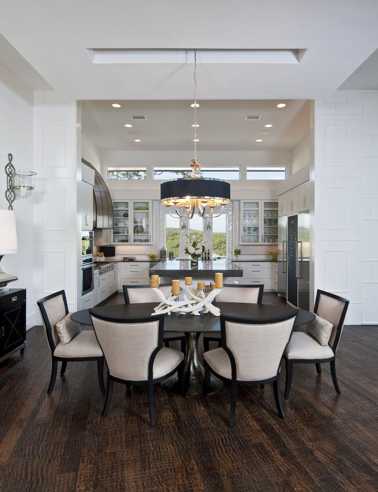 Uttermost for a Transitional Dining Room with a Open Floor Plan and Rough Hollow Parade Home by Ppds