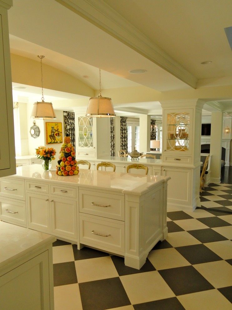 Vaughan Lighting for a Traditional Kitchen with a Glass Front Cabinets and Minnesota Private Residence by Cook Architectural Design Studio