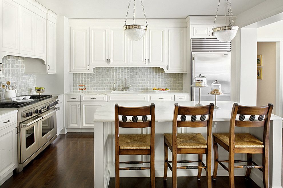 Vaughan Lighting for a Traditional Kitchen with a Kitchen Island and Streeterville Residence by Alan Design Studio