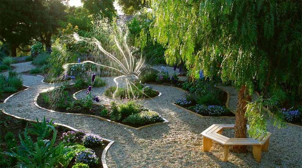 Vegetable Garden Layout for a Eclectic Landscape with a Gravel Walkway and Parterre Inspired Veggie Garden by Margie Grace   Grace Design Associates