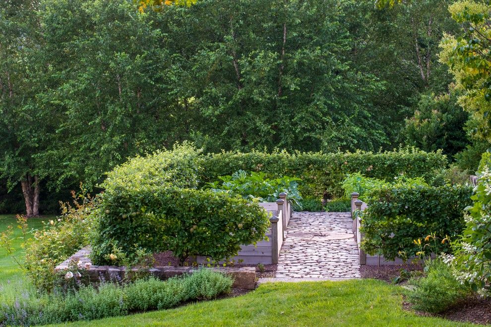 Vegetable Garden Layout for a Traditional Landscape with a Kitchen Garden and Vegetable Gardens by Dear Garden Associates, Inc.