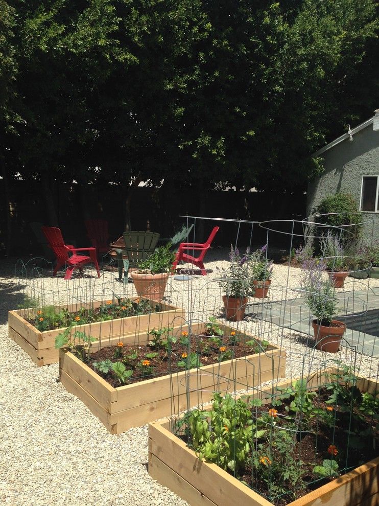 Vegetable Garden Layout for a Traditional Landscape with a Raised Bed Herb Garden and Vegetable Gardens by Eden Condensed