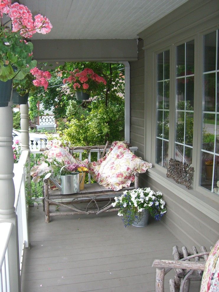 Veranda Magazine for a Shabby Chic Style Porch with a Potted Plants and Hope Designs by Hope Designs