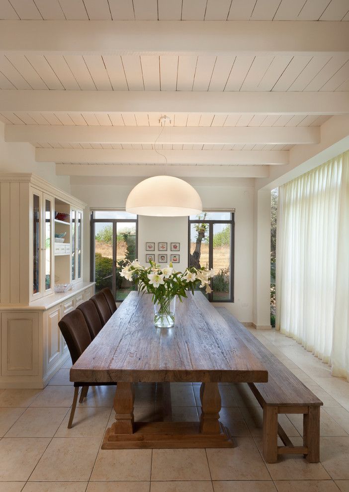 Vermont Farm Table for a Contemporary Dining Room with a Hutch and Dining Room by Elad Gonen