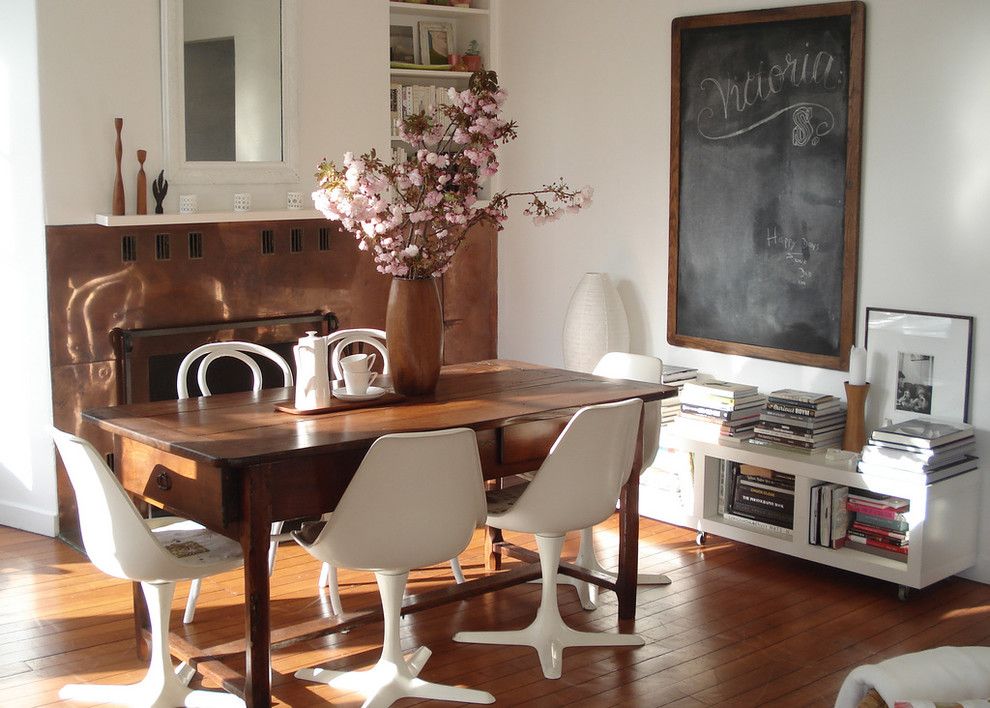 Vermont Farm Table for a Shabby Chic Style Dining Room with a Wood Flooring and Sfgirlbybay by Sfgirlbybay