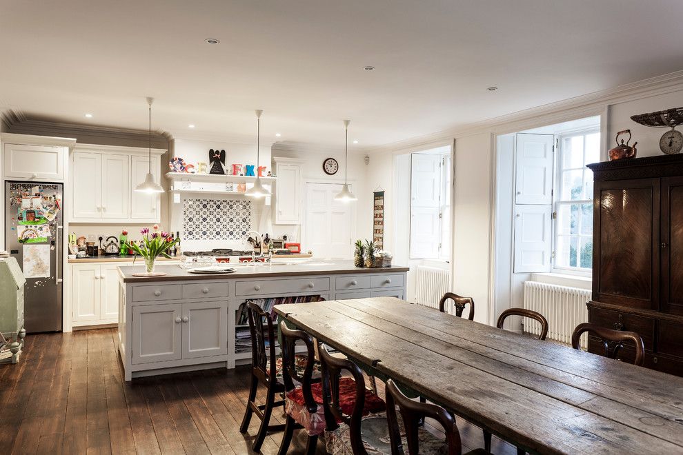 Vermont Farm Table for a Traditional Kitchen with a Recessed Lights and Arbuthnott House by Gibbon Lawson Mckee Ltd.