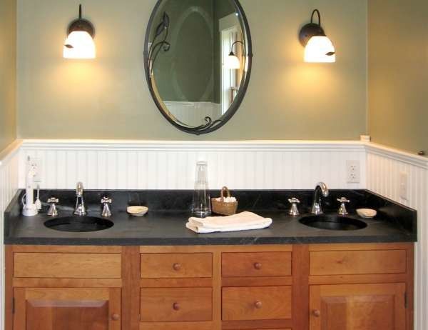 Vermont Soapstone for a Traditional Bathroom with a Light Wood Cabinets and Soapstone in Kitchens & Bathroom by Vermont Soapstone Co