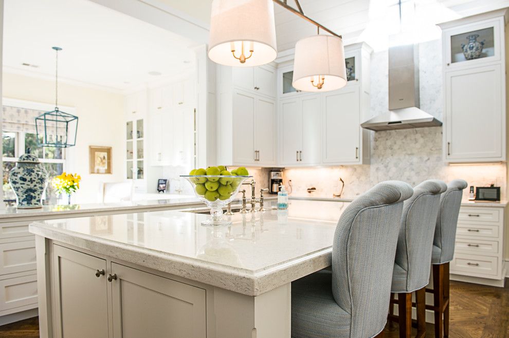 Viatera Quartz for a Transitional Kitchen with a Tile and Palmetto Bluff New Home by Stoneworks, Inc.