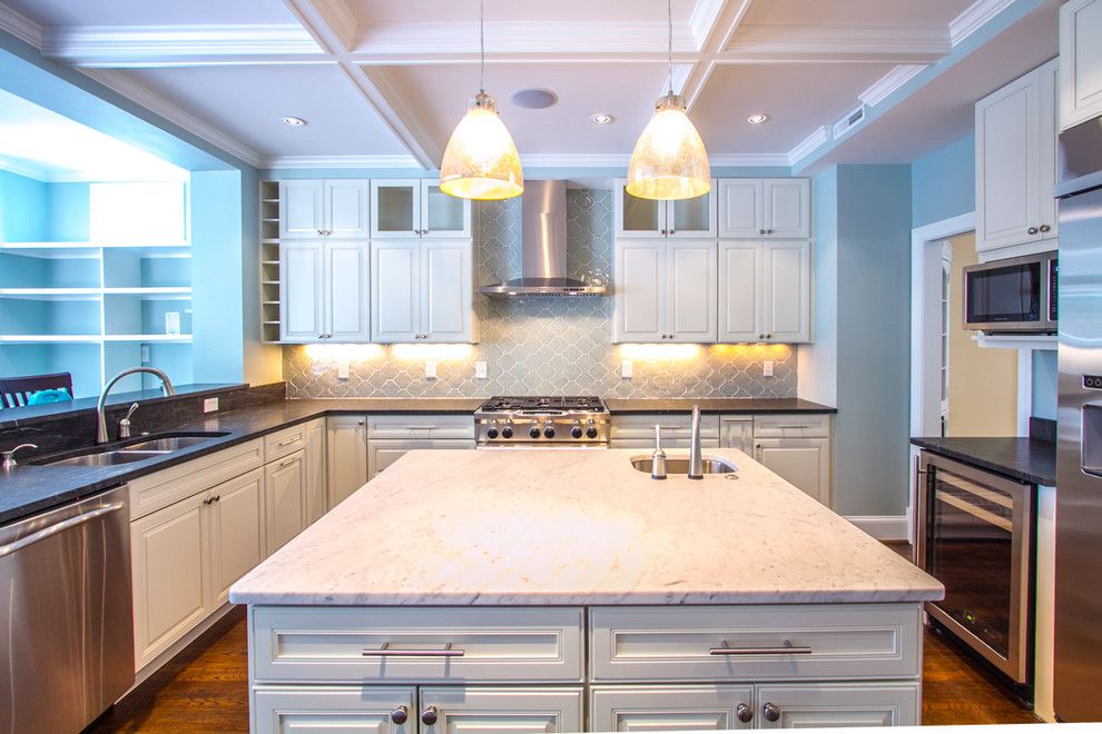 Virginia Mist Granite for a Traditional Kitchen with a Kitchenaid Appliances and New Home by Hsdavenport