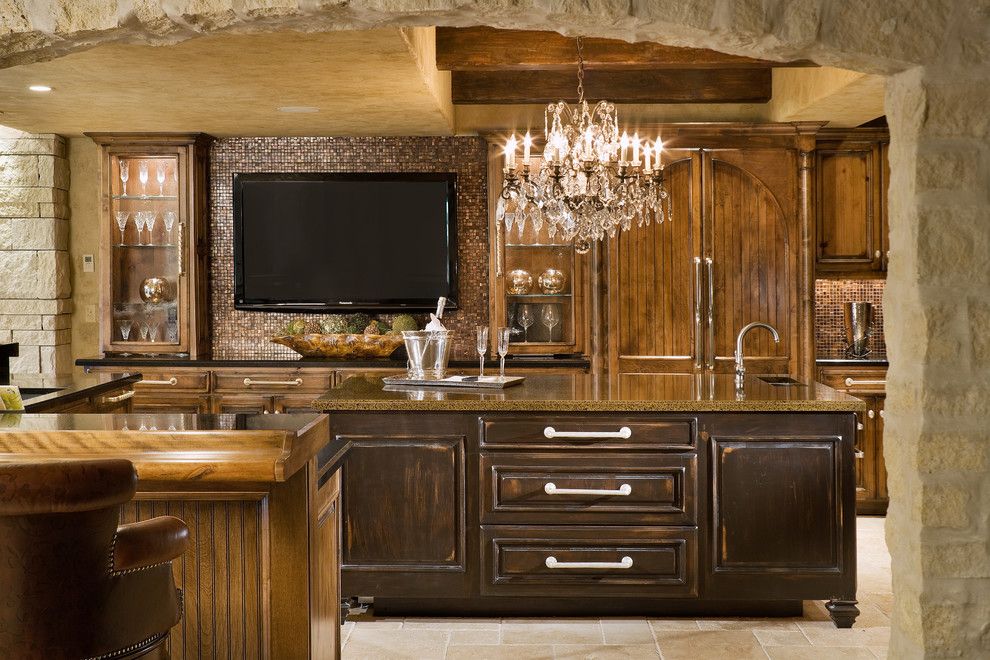 Vortex Doors for a Mediterranean Kitchen with a Beige Ceiling and Granite Kitchen Remodel by Granite Transformations Las Vegas